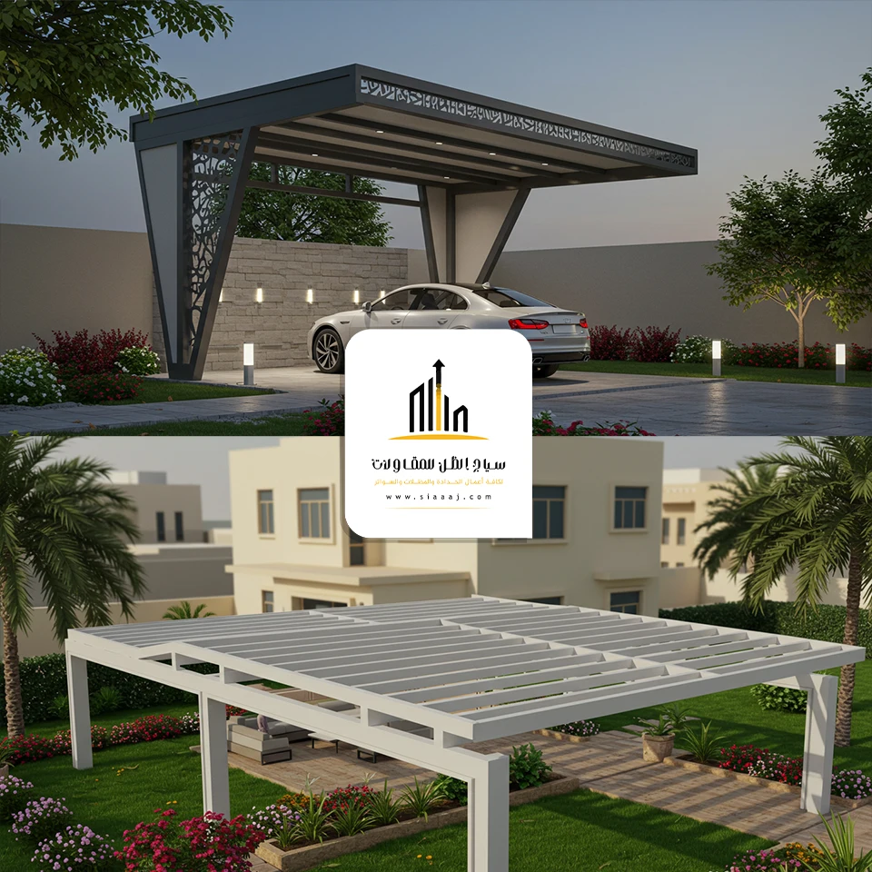 تصميم مظلة 3D مبتكرة لحديقة منزلية في الرياض